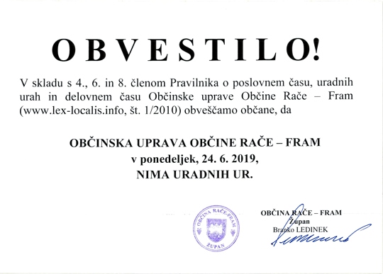 Obvestilo - 24.6.1019 ni uradnih ur OU.JPG